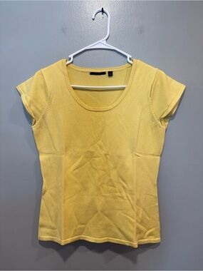 Mosca Yellow Short Sleeve Top Size Large